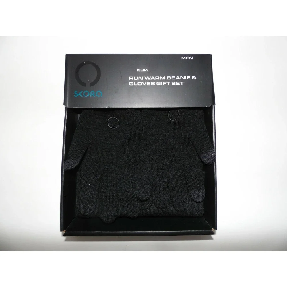 Skora Mens Cold Weather Knit Beanie And Tech Glove Set‎ One Size Black One Size